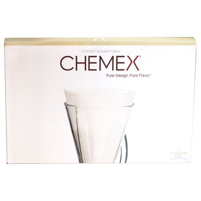 Chemex Filterpapier, ungefalteter Halbkreis, passend für 1-3 Tassen, 100 Stück je Packung