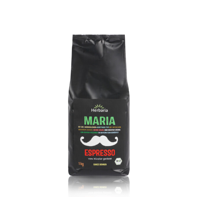 Herbaria Bio Espresso "Maria", 1kg, ganze Bohne - DE-ÖKO-006
