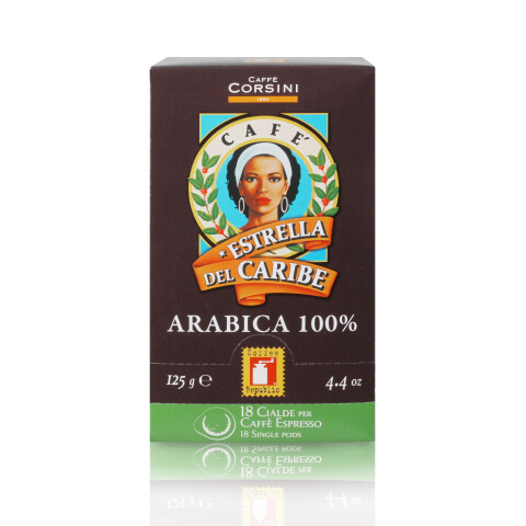 Caffè Corsini Estrella Del Caribe 100% Arabica - 18*7g Pads gemahlen