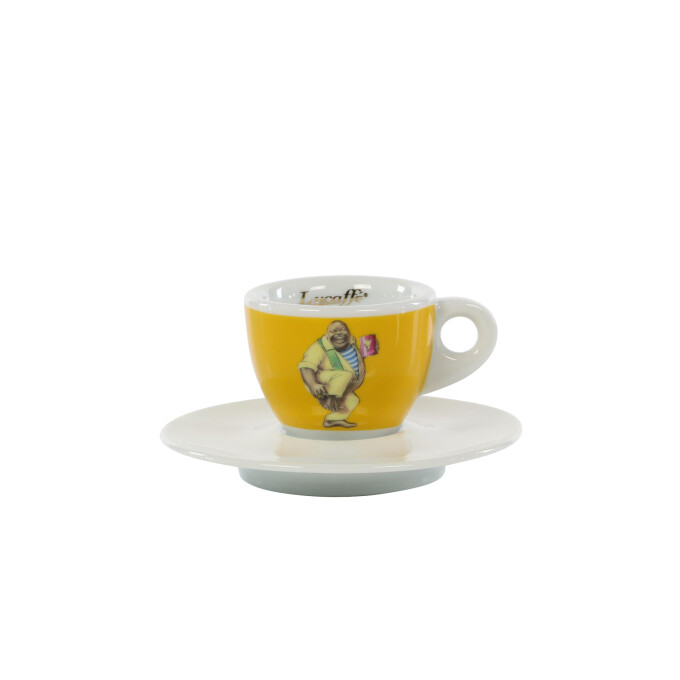 Lucaffe Espressotasse gelb - Logo Classico