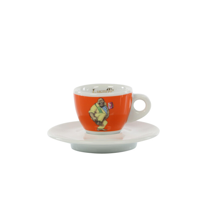 Lucaffe Espressotasse orange - Logo Classico