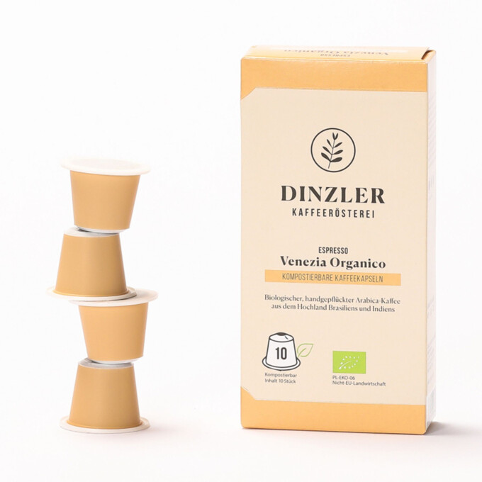 Dinzler Kaffeerösterei Espressokapseln Venezia Organico (10 Stück)