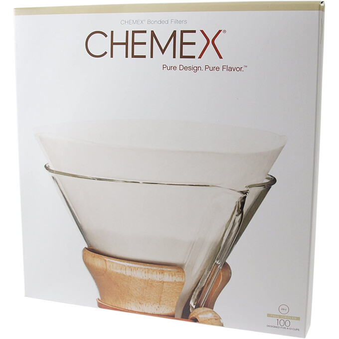 Vorgefaltetes Chemex Filterpapier, rundes Pappier, ungefaltet, passend für 6, 8, 10 Tassen, 100 Stück je Packung