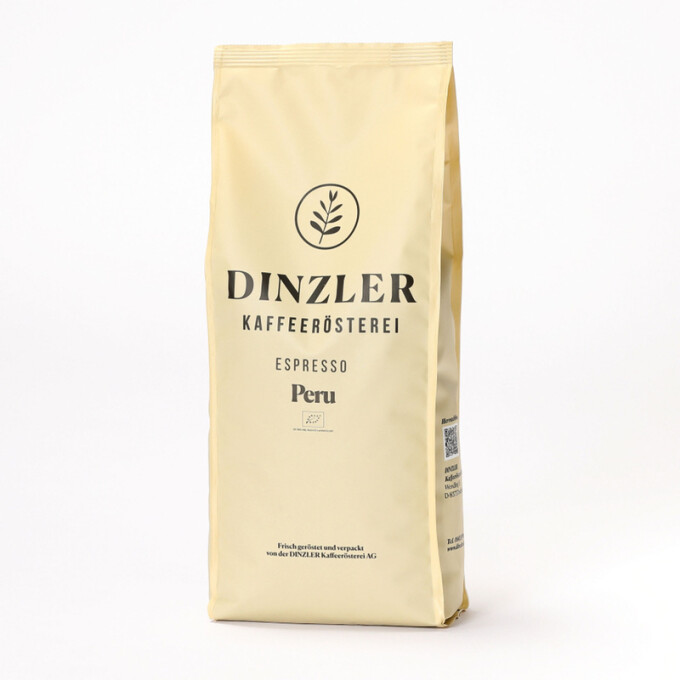 Dinzler Kaffeerösterei, Espresso Peru Organico, 250g, ganze Bohne, DE-ÖKO-006